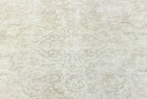 Antique Muted Brown Floral 8X11 Distressed Vintage Oriental Rug