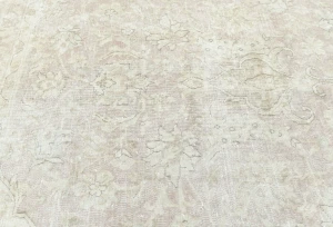 Antique Muted Brown Floral 8X11 Distressed Vintage Oriental Rug