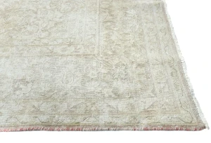 Antique Muted Brown Floral 8X11 Distressed Vintage Oriental Rug