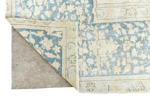 Antique Muted Rust Floral 9X13 Distressed Vintage Oriental Rug