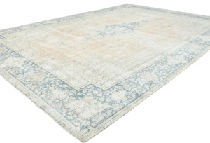 Antique Muted Rust Floral 9X13 Distressed Vintage Oriental Rug