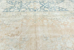 Antique Muted Rust Floral 9X13 Distressed Vintage Oriental Rug