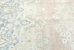 Antique Muted Rust Floral 10X13 Distressed Vintage Oriental Rug