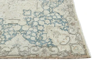 Antique Muted Rust Floral 10X13 Distressed Vintage Oriental Rug