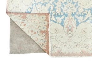 Antique Muted Rust Floral 10X13 Distressed Vintage Oriental Rug