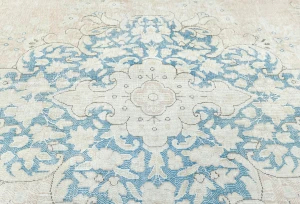 Antique Muted Rust Floral 10X13 Distressed Vintage Oriental Rug