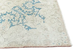 Antique Muted Rust Floral 10X13 Distressed Vintage Oriental Rug
