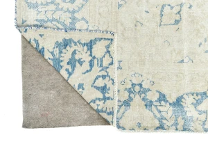 Antique Muted Beige Floral 8X11 Distressed Vintage Oriental Rug