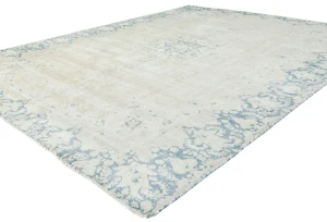 Antique Muted Beige Floral 8X11 Distressed Vintage Oriental Rug