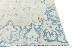 Antique Muted Beige Floral 8X11 Distressed Vintage Oriental Rug