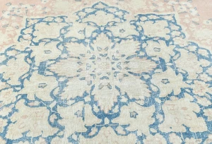Antique Muted Rust Floral 8X12 Distressed Vintage Oriental Rug