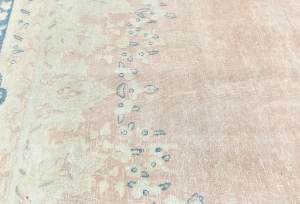 Antique Muted Rust Floral 8X12 Distressed Vintage Oriental Rug