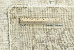 Muted Beige Floral 8X11 Distressed Vintage Oriental Rug