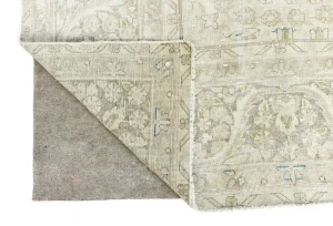 Muted Beige Floral 8X11 Distressed Vintage Oriental Rug
