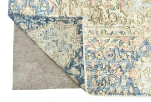 Antique Muted Red Floral 9X12 Distressed Vintage Oriental Rug