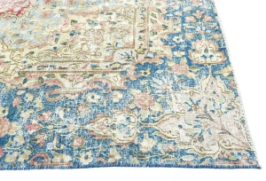 Antique Muted Red Floral 9X12 Distressed Vintage Oriental Rug