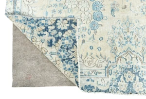 Muted Beige Floral 7'5X11 Distressed Vintage Oriental Rug