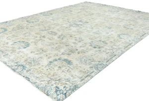 Muted Beige Floral 7'5X11 Distressed Vintage Oriental Rug