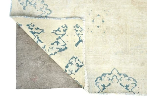 Muted Beige Floral 6X8 Distressed Vintage Oriental Rug