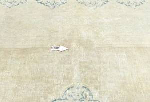 Muted Beige Floral 6X8 Distressed Vintage Oriental Rug