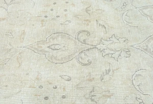 Antique Muted Beige Floral 10X13 Distressed Vintage Oriental Rug