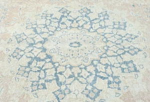 Antique Muted Beige Floral 8X12 Distressed Vintage Oriental Rug