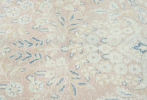 Antique Muted Beige Floral 8X12 Distressed Vintage Oriental Rug