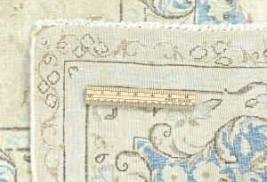 Muted Beige Floral 8X12 Distressed Vintage Oriental Rug