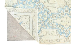 Muted Beige Floral 8X12 Distressed Vintage Oriental Rug