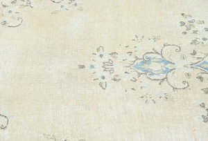 Muted Beige Floral 8X12 Distressed Vintage Oriental Rug