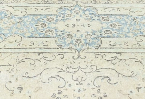Muted Beige Floral 8X12 Distressed Vintage Oriental Rug