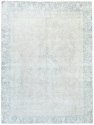 Muted Floral 9X12 Distressed Vintage Oriental Rug
