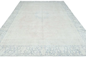 Muted Floral 9X12 Distressed Vintage Oriental Rug