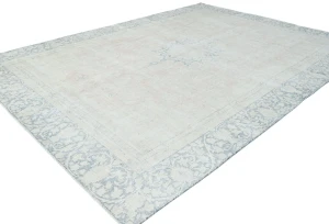 Muted Floral 9X12 Distressed Vintage Oriental Rug