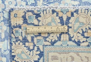 Antique Muted Blue Floral 8X11 Distressed Vintage Oriental Rug