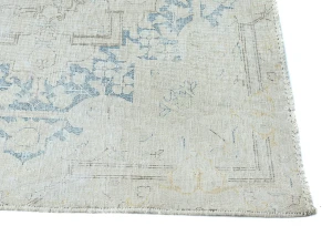 Antique Muted Gold Floral 9X12 Distressed Vintage Oriental Rug