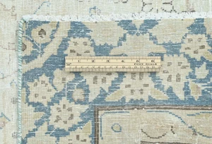 Antique Muted Cream Floral 8'4X11'6 Distressed Vintage Oriental Rug