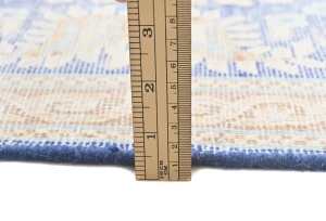 Antique Muted Blue Floral 10X13 Distressed Vintage Oriental Rug