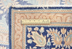 Antique Muted Blue Floral 10X13 Distressed Vintage Oriental Rug
