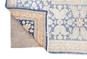 Antique Muted Blue Floral 10X13 Distressed Vintage Oriental Rug