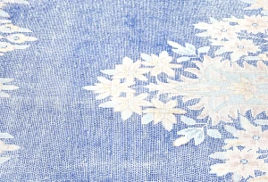 Antique Muted Blue Floral 10X13 Distressed Vintage Oriental Rug