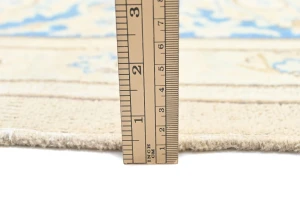 Antique Muted Beige Floral 9X12 Distressed Vintage Oriental Rug