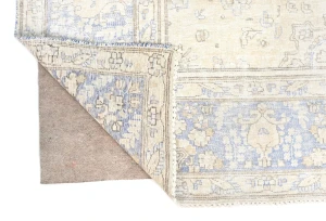 Antique Muted Beige Floral 10X13 Distressed Vintage Oriental Rug