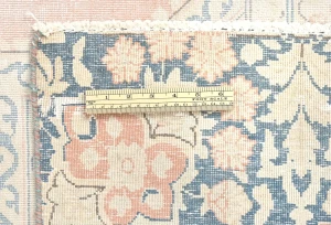 Antique Muted Coral Red Floral 9X12 Distressed Vintage Oriental Rug