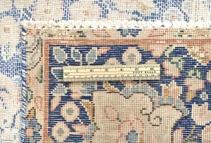 Antique Muted Blue Floral 8X11 Distressed Vintage Oriental Rug