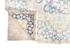 Antique Muted Blue Floral 8X11 Distressed Vintage Oriental Rug