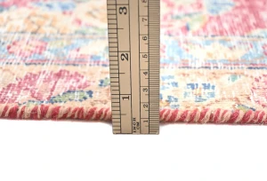 Muted Light Red Floral 7X10 Distressed Vintage Oriental Rug