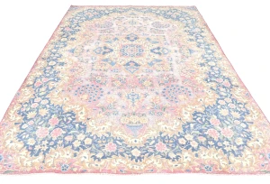 Muted Light Red Floral 6X10 Distressed Vintage Oriental Rug