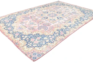Muted Light Red Floral 6X10 Distressed Vintage Oriental Rug