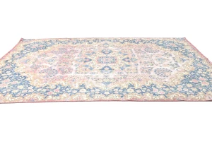Muted Light Red Floral 6X10 Distressed Vintage Oriental Rug